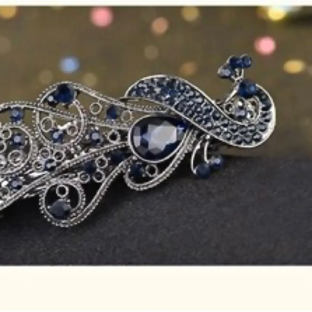 Single Hair Accessories Barrettes For Women Crystal Butterfly Peacock Fl…